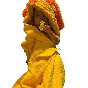 Neiman Marcus Yellow Lion Minky Hooded Towel